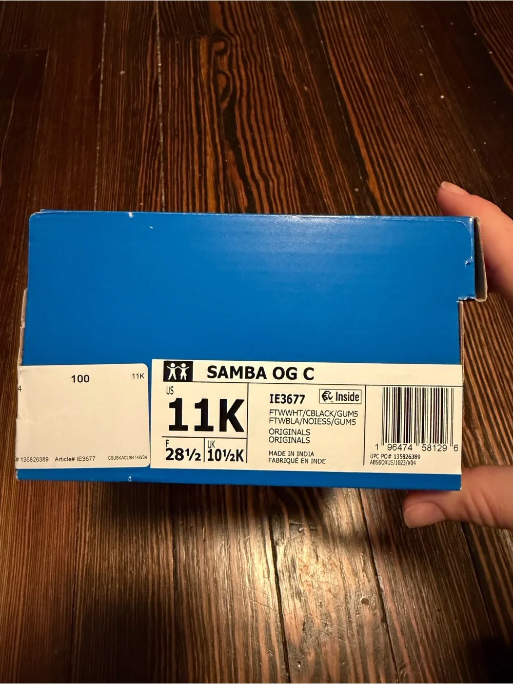 adidas Kids Samba Sneakers - White, Black & Gum